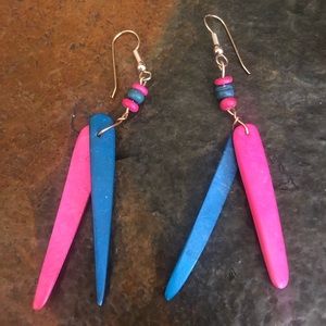 Pink and Blue Earrings